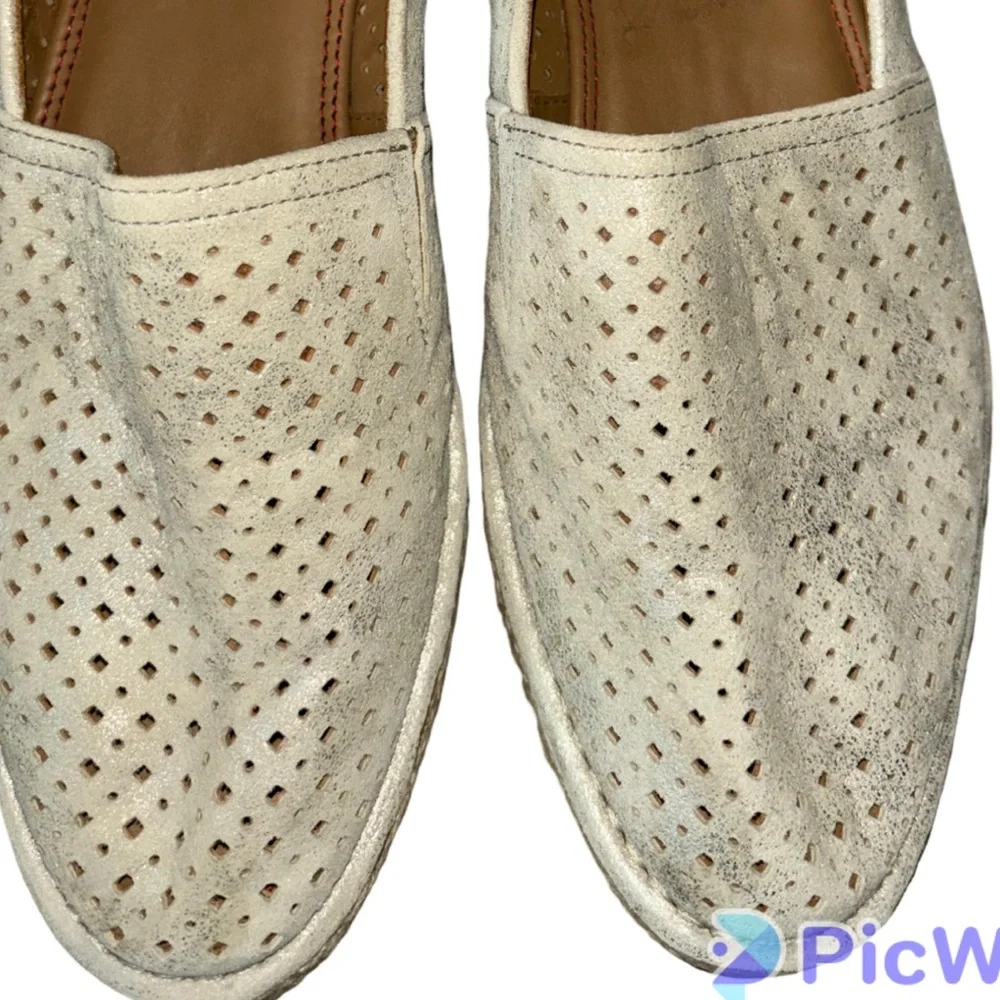 Trask Metallic Bone Leather Espadrilles